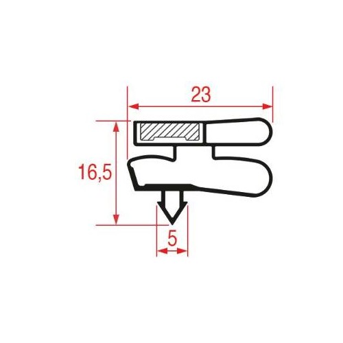 Guarnizione Porta Frigo Ad Incastro 1686x722 mm Frigo Iarp 5137363 Di.Gi.T.service