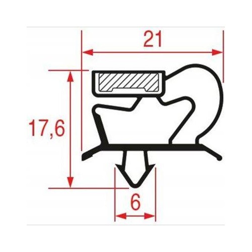 Guarnizione Porta Frigo Ad Incastro 1558x640 mm Frigo Iarp 5071889Di.Gi.T.service