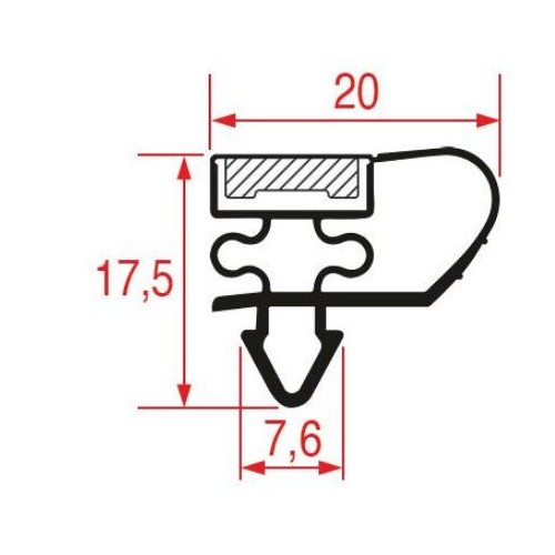 Guarnizione Ad Incastro Porta Frigo 1390X595MM New Di.Gi.T. Service