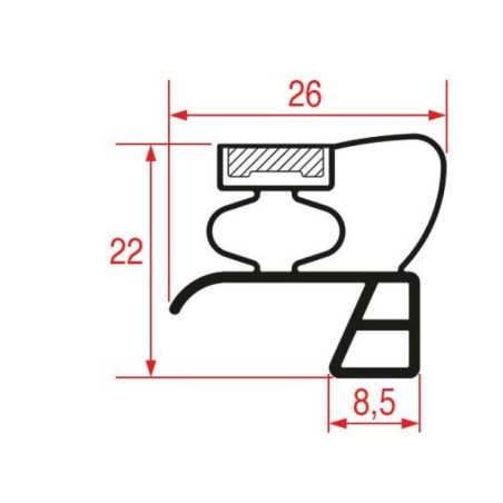 Guarnizione Porta Frigo Ad Incastro 1560X670 Mareno 3186090 New Di.Gi.T. Service SRLS