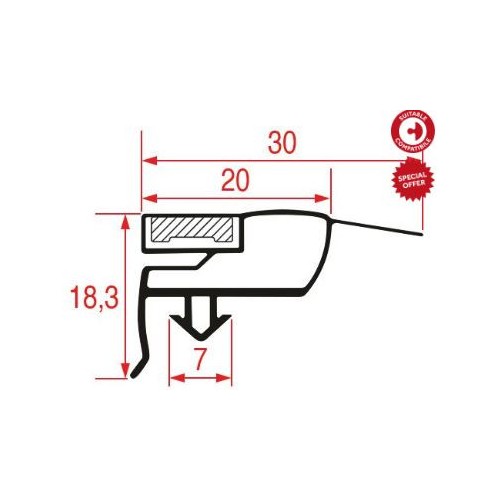 Guarnizione Ad Incastro 512X314MM Porta Frigo Electrolux Professional 5092625 New Di.Gi.T. Service SRLS