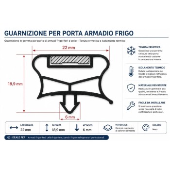 Guarnizione Porta Frigo Ad Incastro 1500X570 Frigo 5195588 New Di.Gi.T. Service SRLS