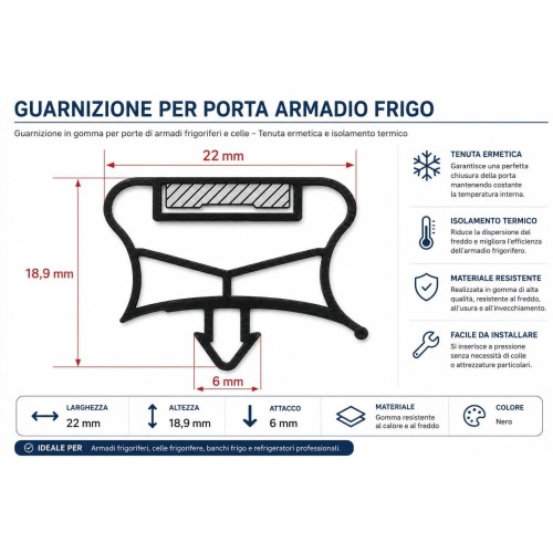 Guarnizione Porta Frigo Ad Incastro 1500X570 Frigo 5195588 New Di.Gi.T. Service SRLS
