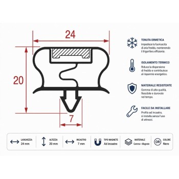 Guarnizione Porta Frigo Ad Incastro 1500X650 Frigo 5124538 New Di.Gi.T. Service SRLS