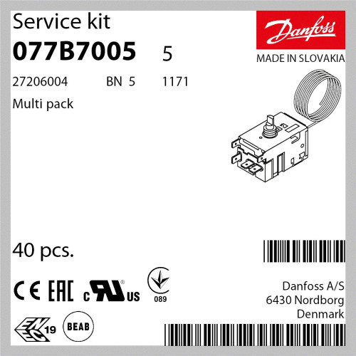 Termostato Danfoss 2300mm 3 Contatti 077B7005 Di.Gi.T. Service 