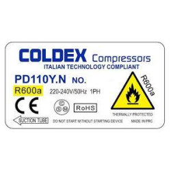 Compressore Coldex R600a - 1/5 Di.Gi.T. Service