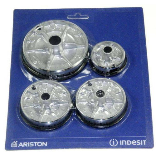 Kit  4 Bruciatori +4 Piattelli Ariston Indesit C00082831 Di.Gi.T. Service