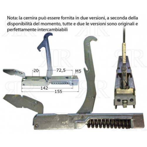 Kit 2 Cerniere + 2 Portarollini Forno Per Lofra CF3202 Di.Gi.T. Service