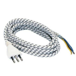 Cavo Elettrico Telato 2,80 Mt. Con Spina Per Ferri Da Stiro New Di.Gi.T. Service SRLS