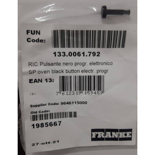 Pulsante Orologio Programmatore Forno Franke 1330061792 Di.Gi.T. Service